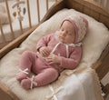 Conjunto Maternidade Premium em Tricot e Renda - Rosa Velho