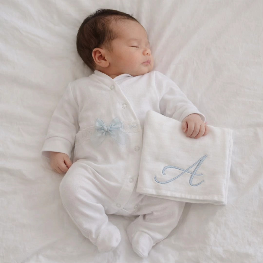 Babygrow branco/azul