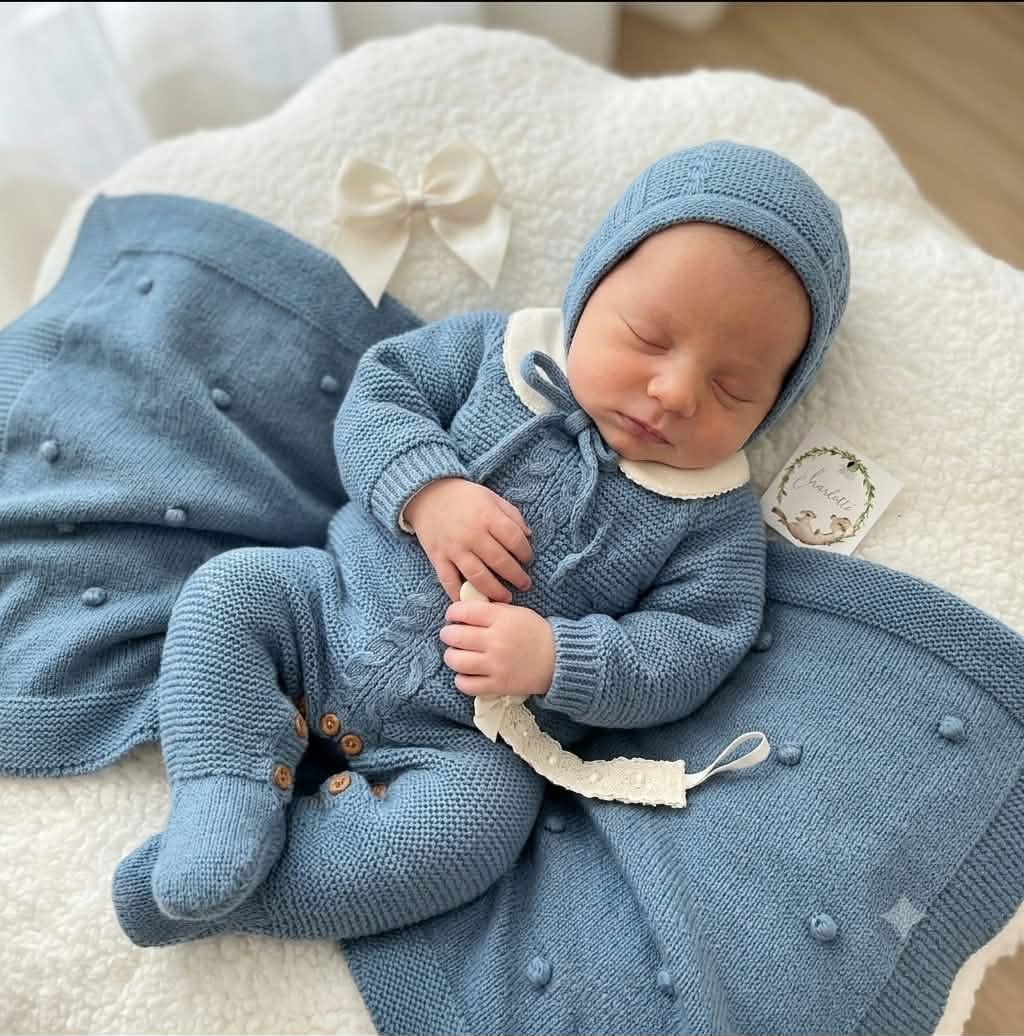 Babygrow e touca em malha