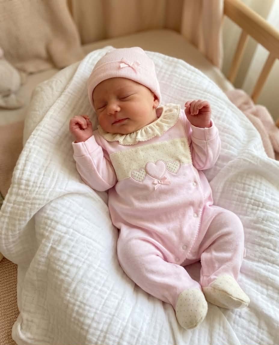 Babygrow rosa corações