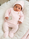 Conjunto malha rosa bebé