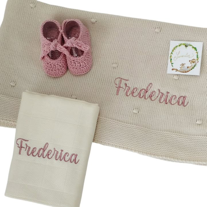 Manta e fralda personalizadas 1 nome