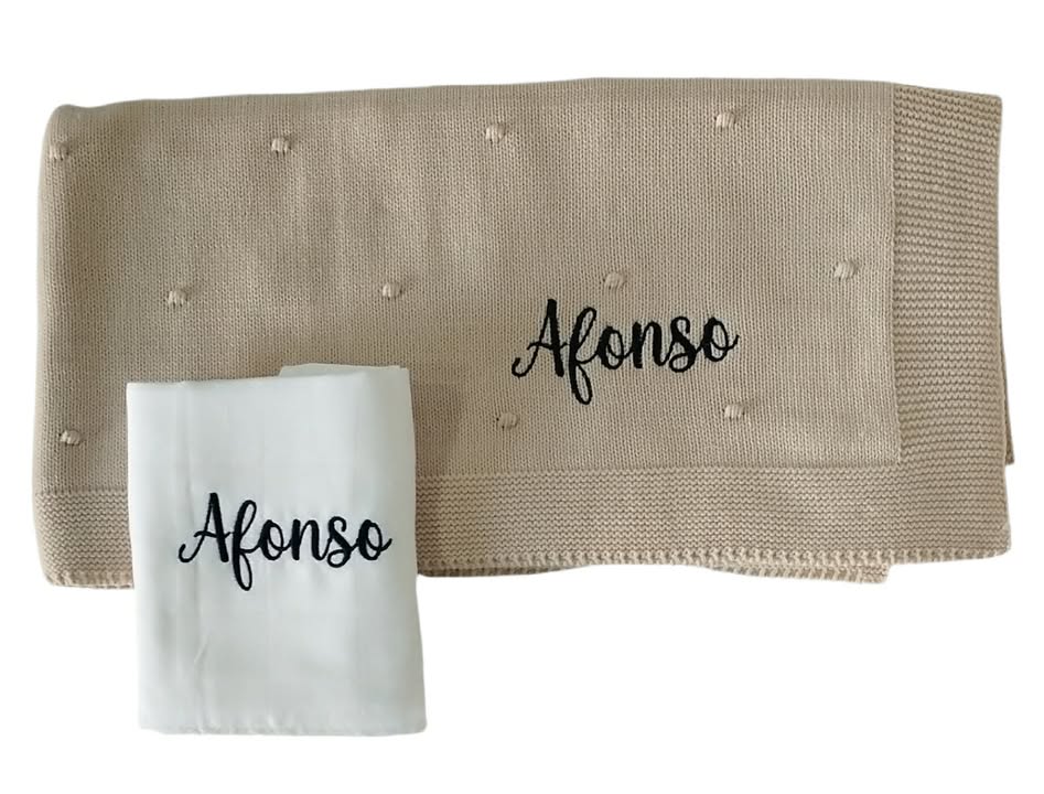 Manta e fralda personalizadas 1 nome